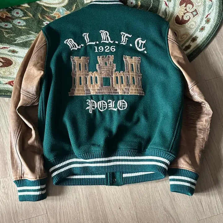 [BUNJANG] Polo Ralph Lauren Varsity Jacket Green L / 폴로 랄프로렌 바시티 자켓 그린 L