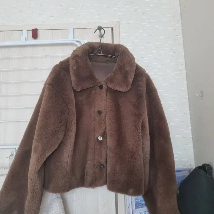 [BUNJANG] 브라운 퍼자켓  양면 / 브라운 퍼자켓  양면