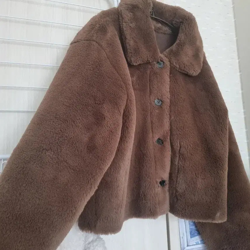 [BUNJANG] 브라운 퍼자켓  양면 / 브라운 퍼자켓  양면