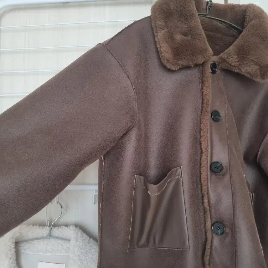 [BUNJANG] 브라운 퍼자켓  양면 / 브라운 퍼자켓  양면