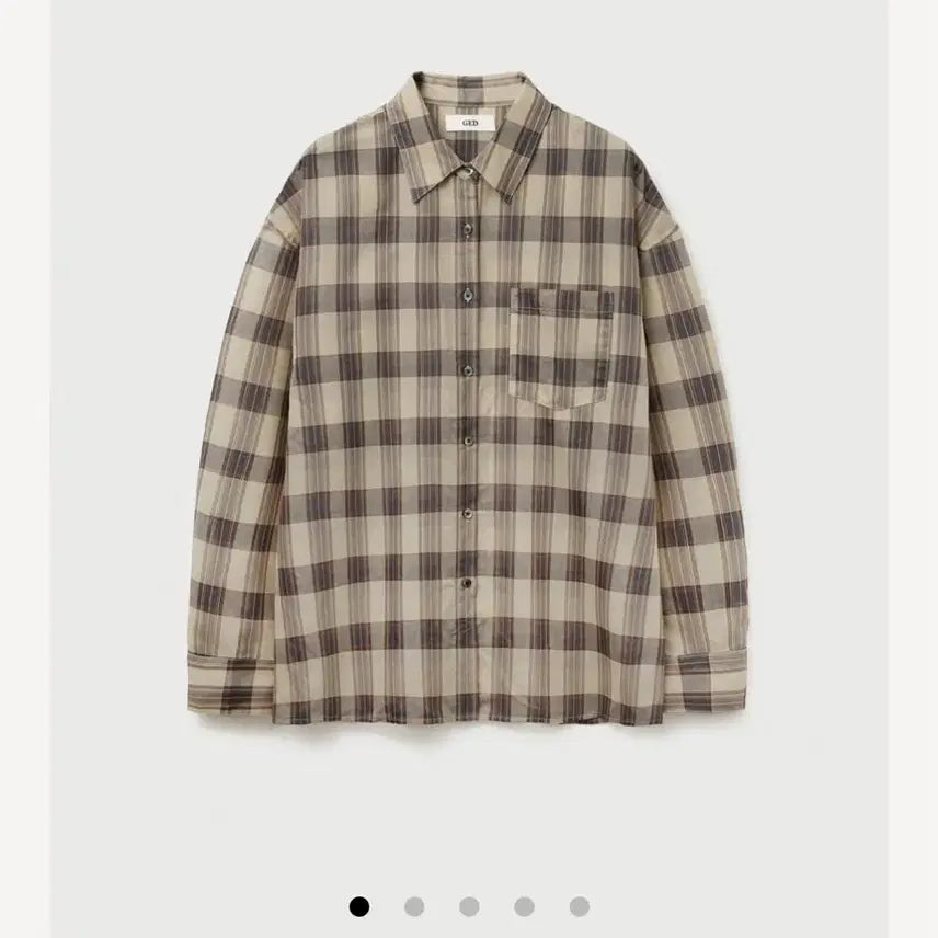 [BUNJANG] Ged Sheer Check Shirt - Beige / ged 게드 쉬어 체크 셔츠 5번 착용 미만