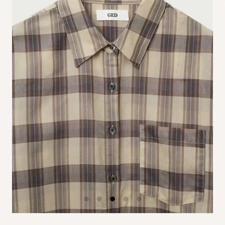 [BUNJANG] Ged Sheer Check Shirt - Beige / ged 게드 쉬어 체크 셔츠 5번 착용 미만