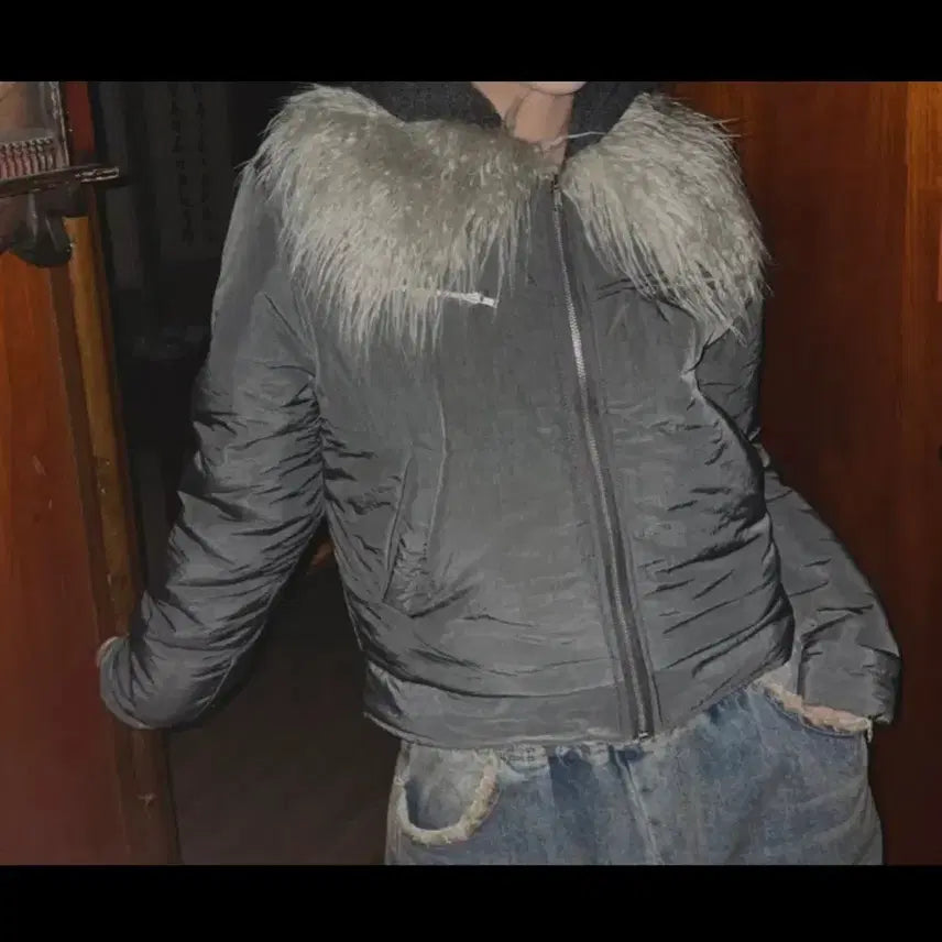 [BUNJANG] Mongole Rough Fur Quilted Jacket (New) / 몽고르 러프 퍼 누빔 자켓 (새상품) 교신