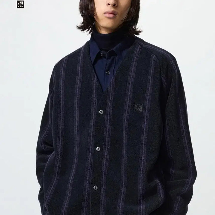 [BUNJANG] Uniqlo Needles Fleece Oversized Cardigan (Black, L) / 유니클로 니들스 콜라보 후리스오버사이즈가디건 (블랙/L사이즈)