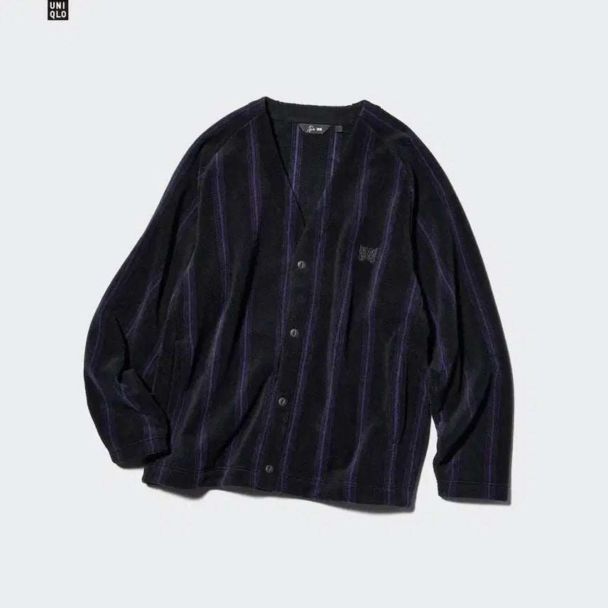 [BUNJANG] Uniqlo Needles Fleece Oversized Cardigan (Black, L) / 유니클로 니들스 콜라보 후리스오버사이즈가디건 (블랙/L사이즈)
