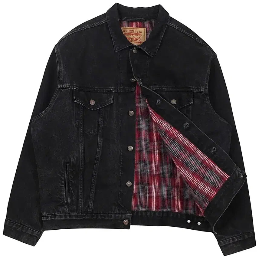 [BUNJANG] Levi's 70699-4159 Black Denim Jacket (Flannel Lined) / 1995 USA 리바이스 70699-4159 블랙 데님 자켓 플란넬 안감