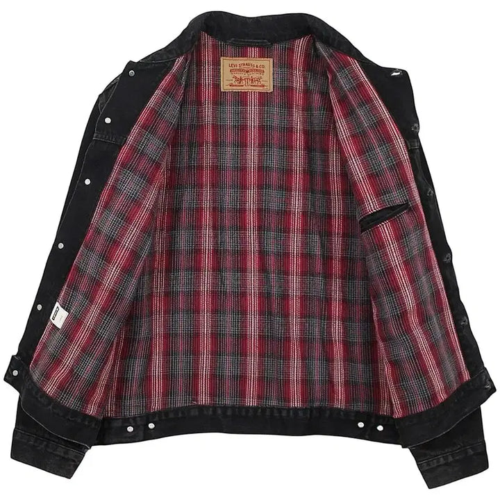 [BUNJANG] Levi's 70699-4159 Black Denim Jacket (Flannel Lined) / 1995 USA 리바이스 70699-4159 블랙 데님 자켓 플란넬 안감