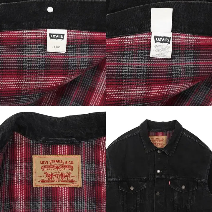 [BUNJANG] Levi's 70699-4159 Black Denim Jacket (Flannel Lined) / 1995 USA 리바이스 70699-4159 블랙 데님 자켓 플란넬 안감