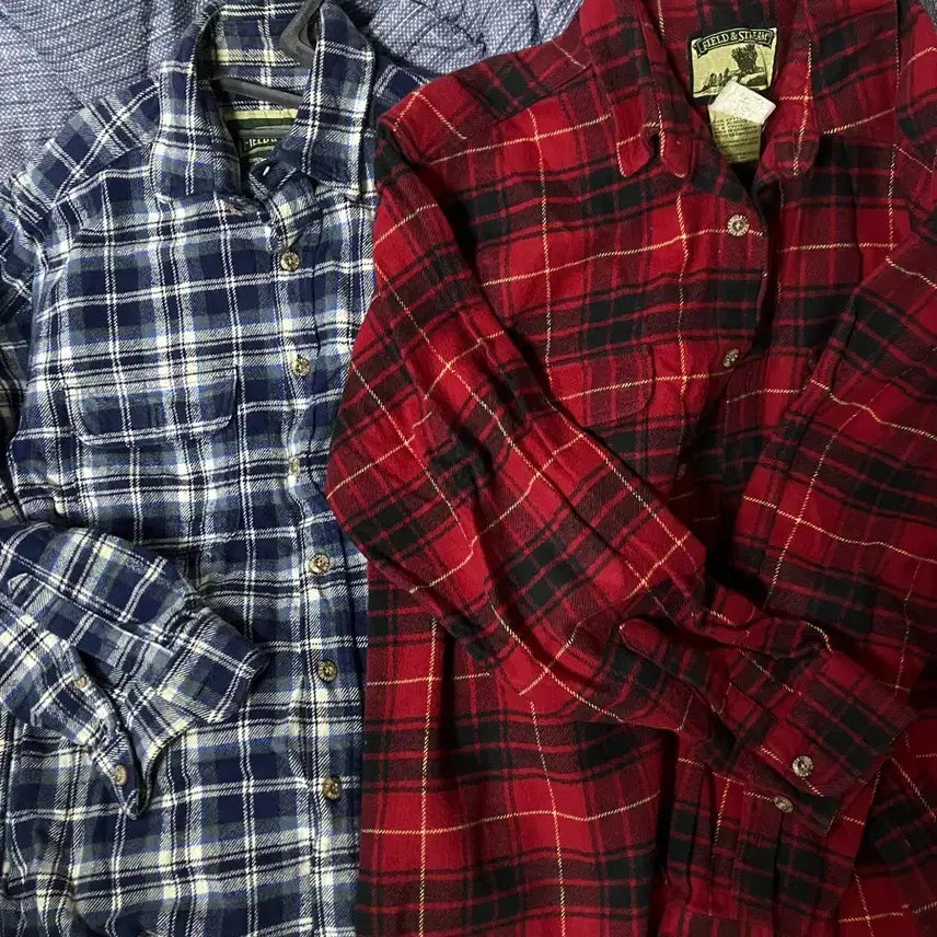 [BUNJANG] Field & Stream Plaid Shirt / 필드앤스트림 체크 셔츠 남방 레드/네이비