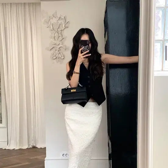 [BUNJANG] Chix Label Rev Bag Small Black with Twilly / 칙스라벨 레브백 스몰 블랙 +트윌리포함