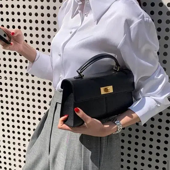 [BUNJANG] Chix Label Rev Bag Small Black with Twilly / 칙스라벨 레브백 스몰 블랙 +트윌리포함