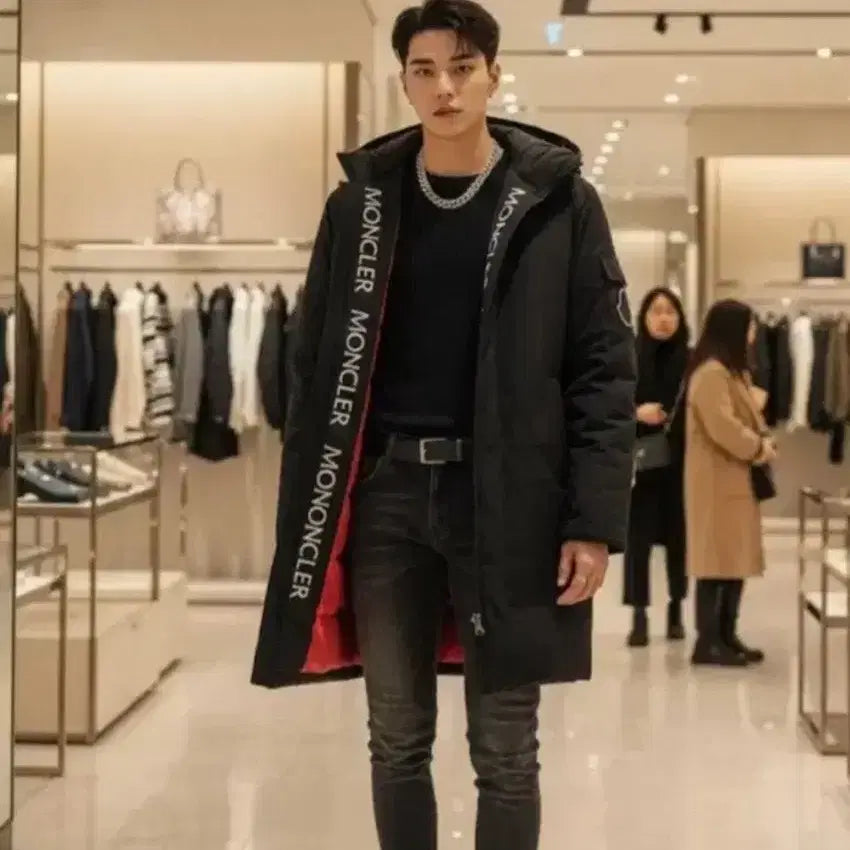 [BUNJANG] Moncler Long Down Padded Jacket (Size 56) / [몽클레어] 양가죽 롱다운 패딩 (56)