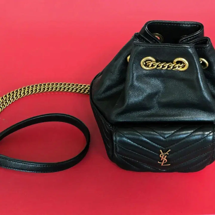 [BUNJANG] Saint Laurent Joy Quilted Nano Chain Mini Bucket Bag Black / 생로랑 조이 퀼트 나노 체인 미니 버킷백 블랙