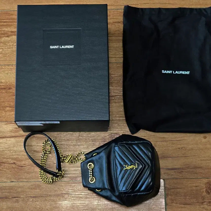 [BUNJANG] Saint Laurent Joy Quilted Nano Chain Mini Bucket Bag Black / 생로랑 조이 퀼트 나노 체인 미니 버킷백 블랙