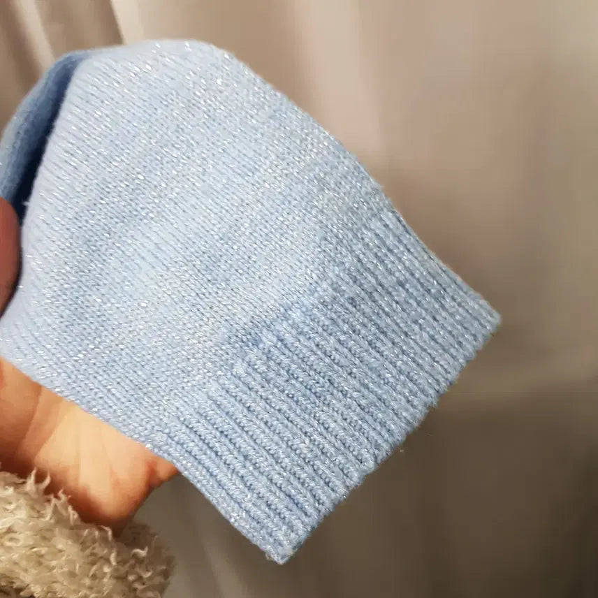 [BUNJANG] Vintage Pearl Cable Knit Sweater Women's L C1026 / 빈티지 진주 꽈배기 리본 케이블 긴팔 울 니트 티셔츠 여L C1026