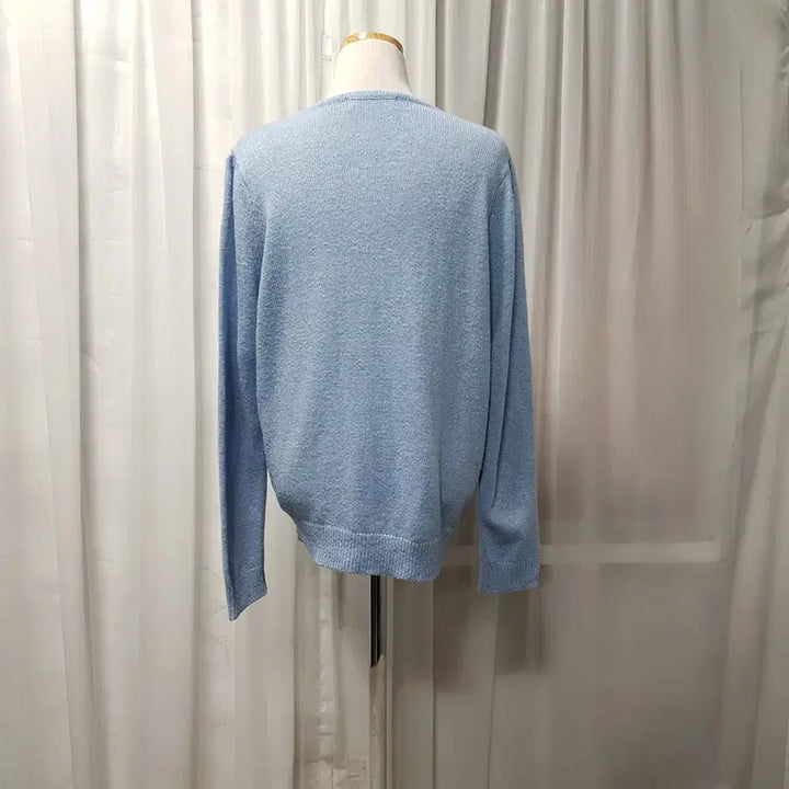[BUNJANG] Vintage Pearl Cable Knit Sweater Women's L C1026 / 빈티지 진주 꽈배기 리본 케이블 긴팔 울 니트 티셔츠 여L C1026