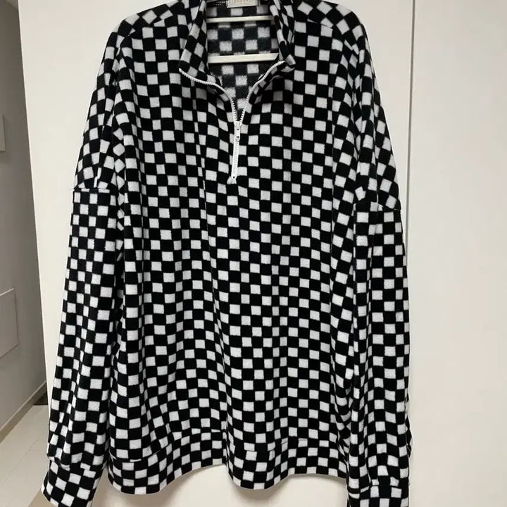 [BUNJANG] Avely Check Pattern Fleece Zip-up Set / 에이블리 체크 패턴 플리스 집업  바지 셋업