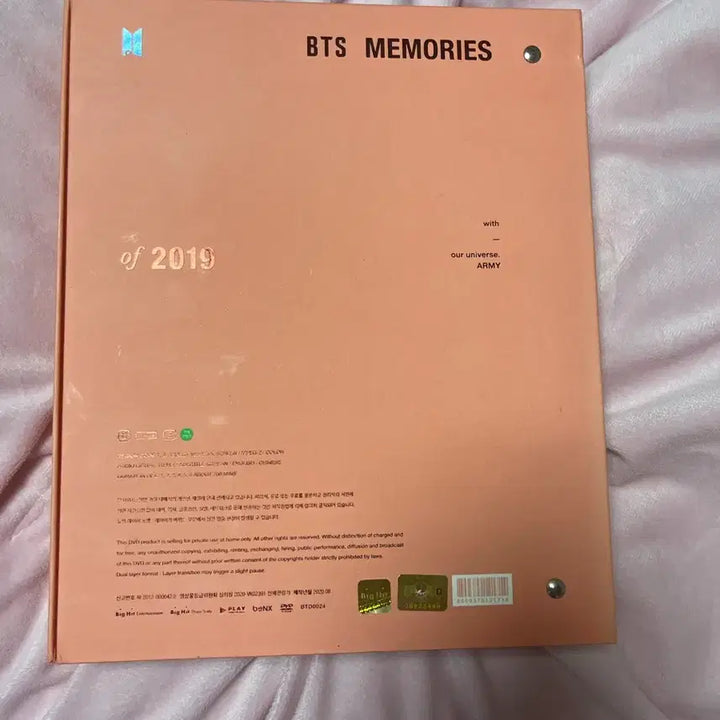 방탄소년단 BTS 메모리즈 2019 DVD