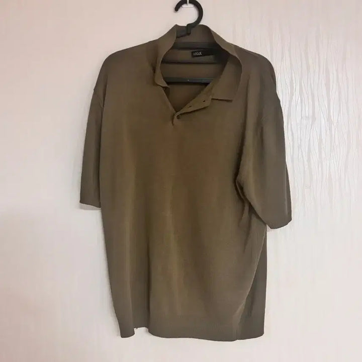 [BUNJANG] LOGUE Knit Top (L) - Khaki / LOGUE 반팔 니트 L 카키