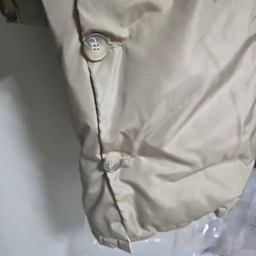 [BUNJANG] Beige Fur Hooded Long Padded Coat / 베이지색 퍼 후드 롱 패딩 코트