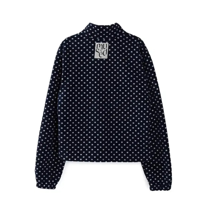 [BUNJANG] Mused Slim Fit Fleece Anorak / Mused slim fit fleece anorak navy/dot