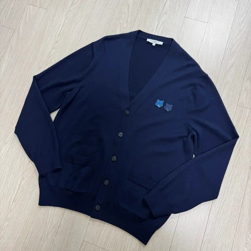 [BUNJANG] Maison Kitsune Double Fox Navy Cardigan (XL) / 메종키츠네 더블폭스 네이비 가디건(XL)