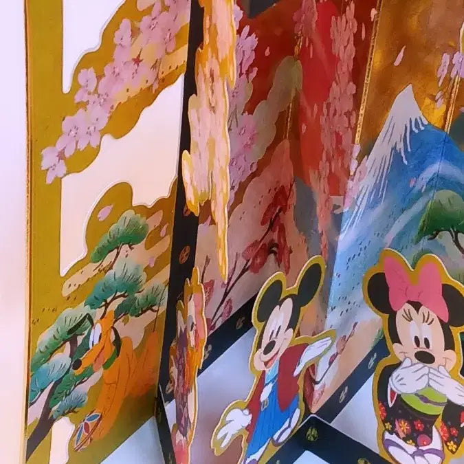 [BUNJANG] Disney Mickey Mouse Birthday Card / 미키마우스 일본 전통 병풍 입체생일카드(일본직수입상품)
