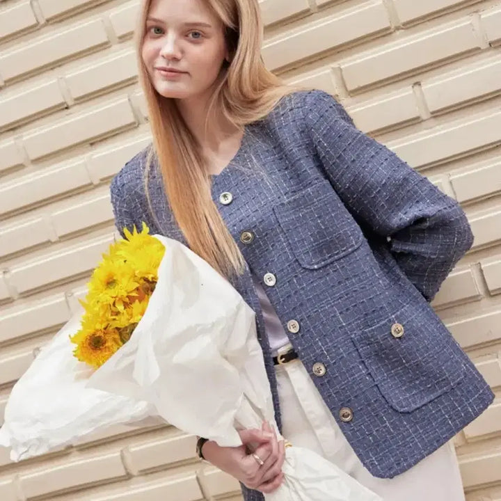 [BUNJANG] Your Name Here Denim Tweed Jacket (M) / (새상품) 유어네임히얼 데님 트위드 자켓 m