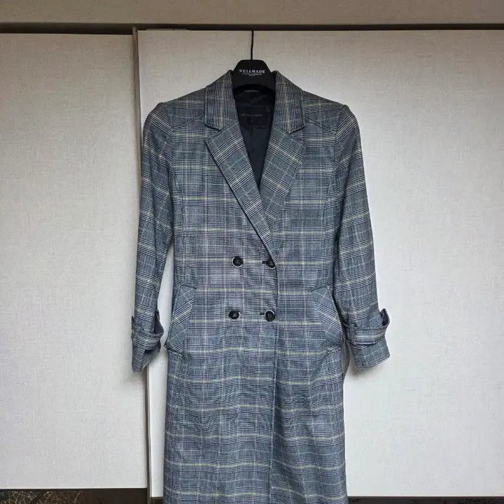 [BUNJANG] Olivia Lauren Check Double Spring/Autumn Coat (Size 95) / 올리비아로렌 체크 더블 춘추동 코트 95