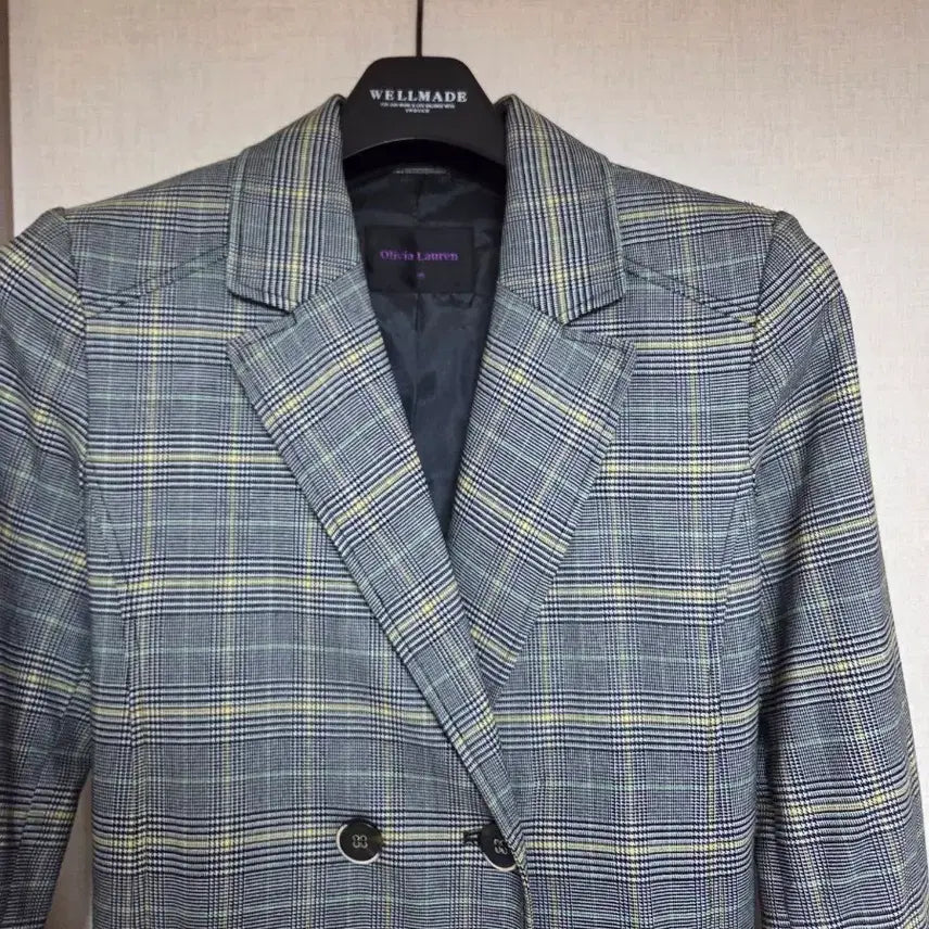 [BUNJANG] Olivia Lauren Check Double Spring/Autumn Coat (Size 95) / 올리비아로렌 체크 더블 춘추동 코트 95