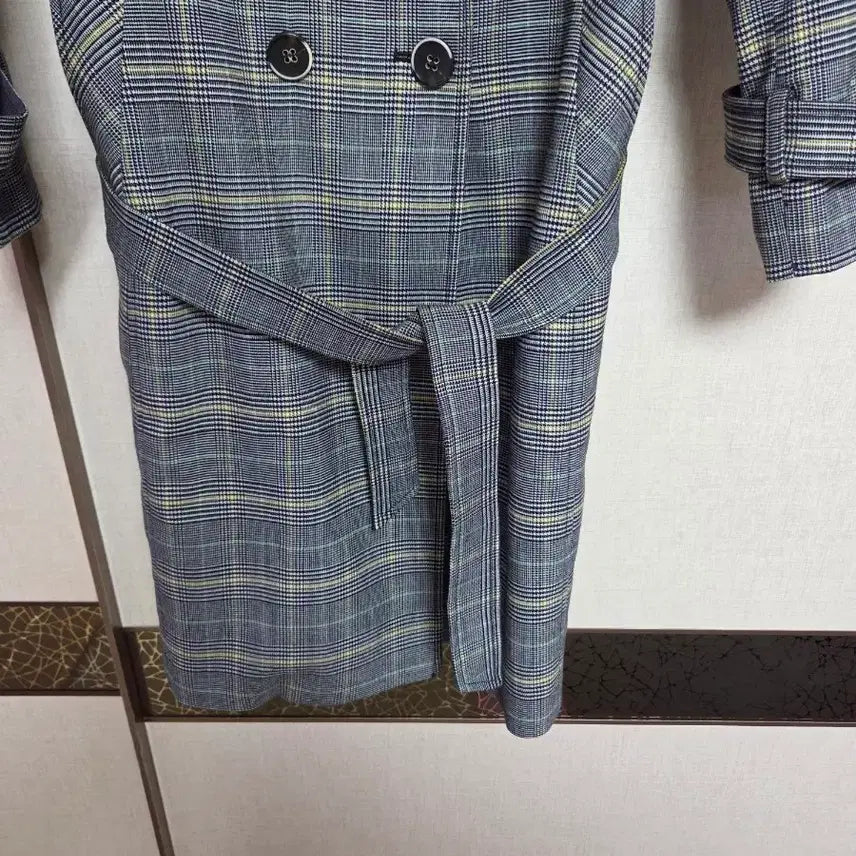 [BUNJANG] Olivia Lauren Check Double Spring/Autumn Coat (Size 95) / 올리비아로렌 체크 더블 춘추동 코트 95