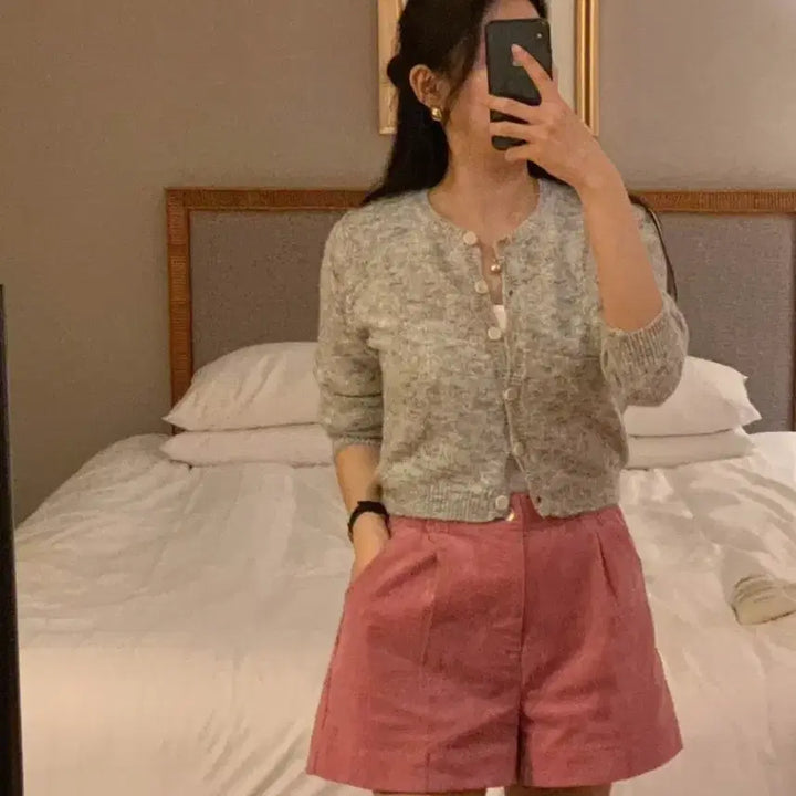 [SOLD OUT] 미엘 라운드 보카시 가디건 그레이