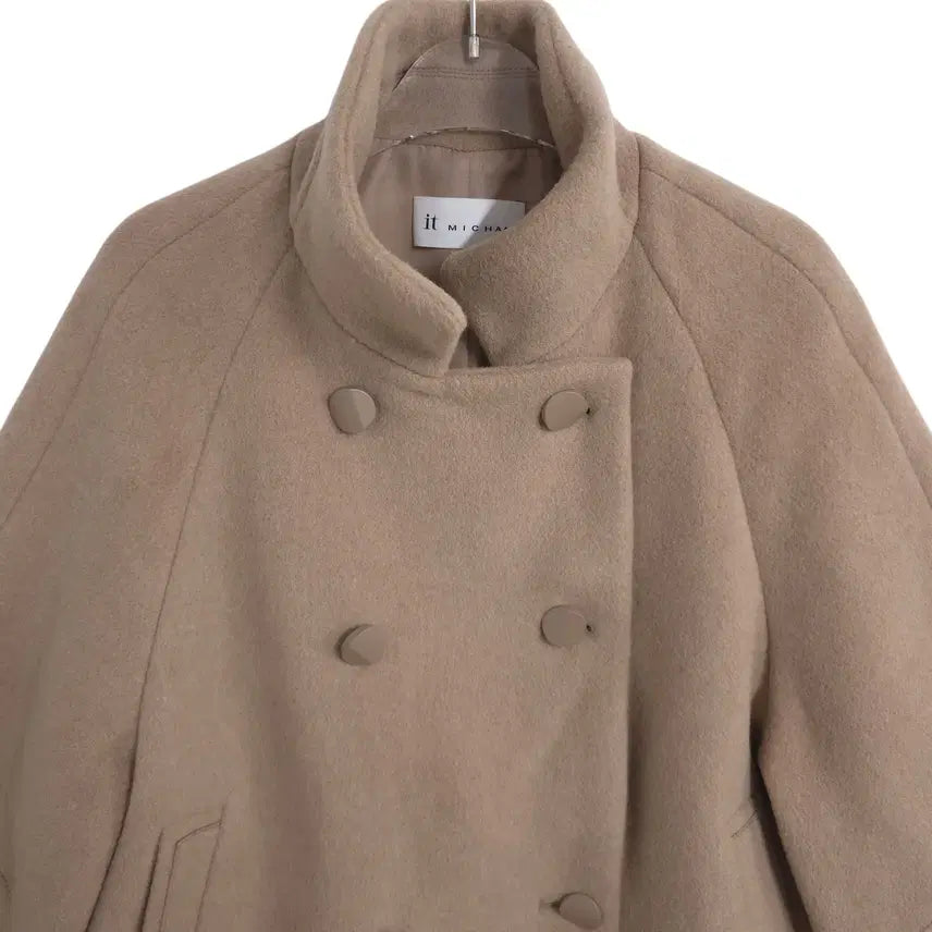 [BUNJANG] IT MICHAA Button Poncho Coat / 잇미샤(it MICHAA) 여성 가오리핏 울 버튼 판쵸 코트 66-77