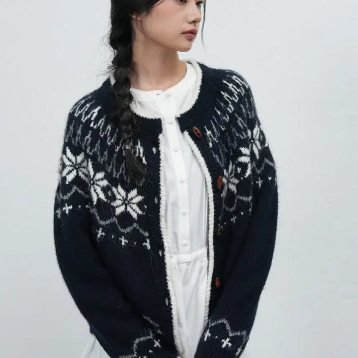 [BUNJANG] General Idea Wool Nordic Duffle Cardigan Navy S / 제너럴아이디어 울 노르딕 더플 가디건 네이비 s