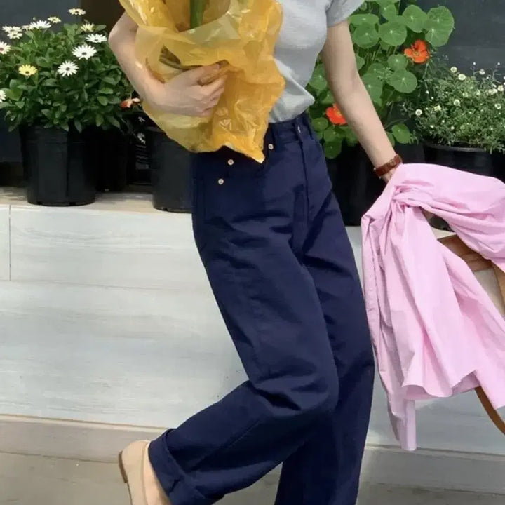 [BUNJANG] Without Summer Fair Cotton Pants Navy / 위드아웃썸머 페어코튼팬츠 네이비