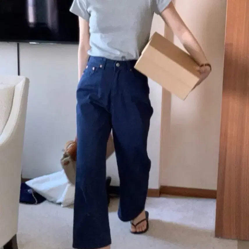 [BUNJANG] Without Summer Fair Cotton Pants Navy / 위드아웃썸머 페어코튼팬츠 네이비