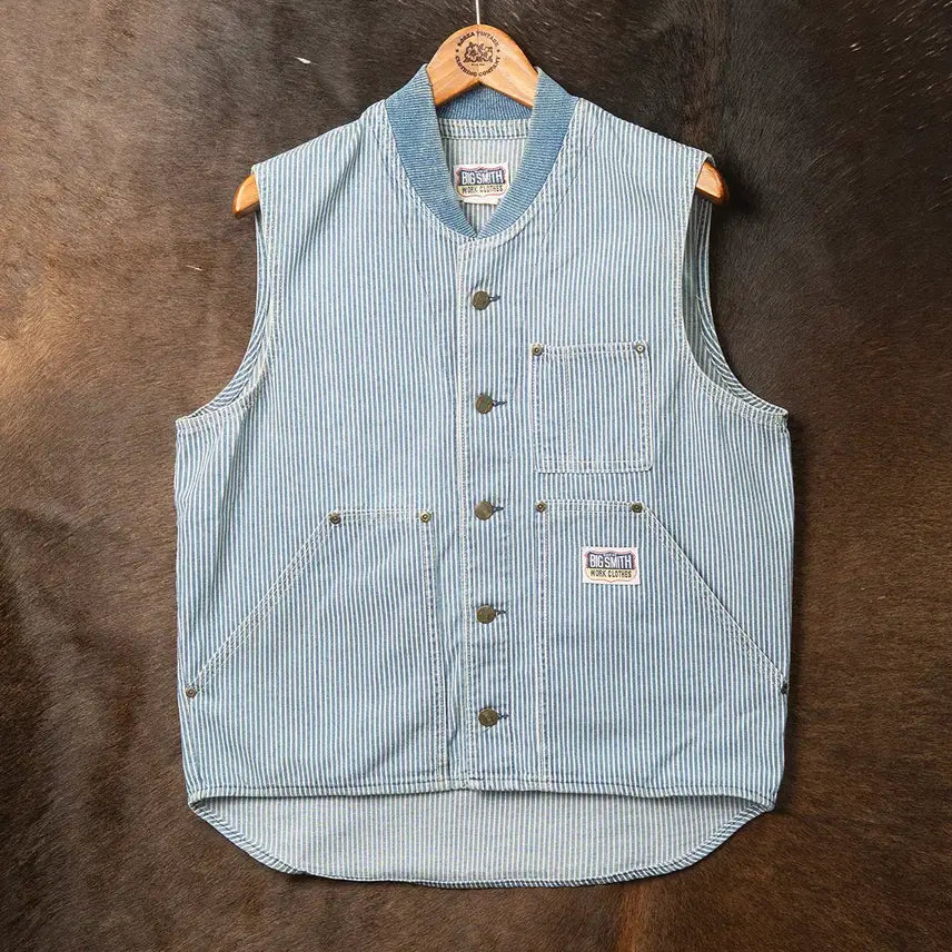 [BUNJANG] Big Smith Hickory Work Vest / [100] 80s Big Smith 히코리 워크 베스트