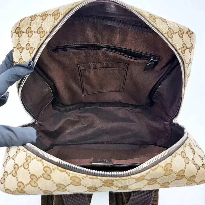 [BUNJANG] Gucci GG Canvas Square Backpack / 구찌 GG 캔버스 스퀘어 남여공용 백팩 브라운 630914