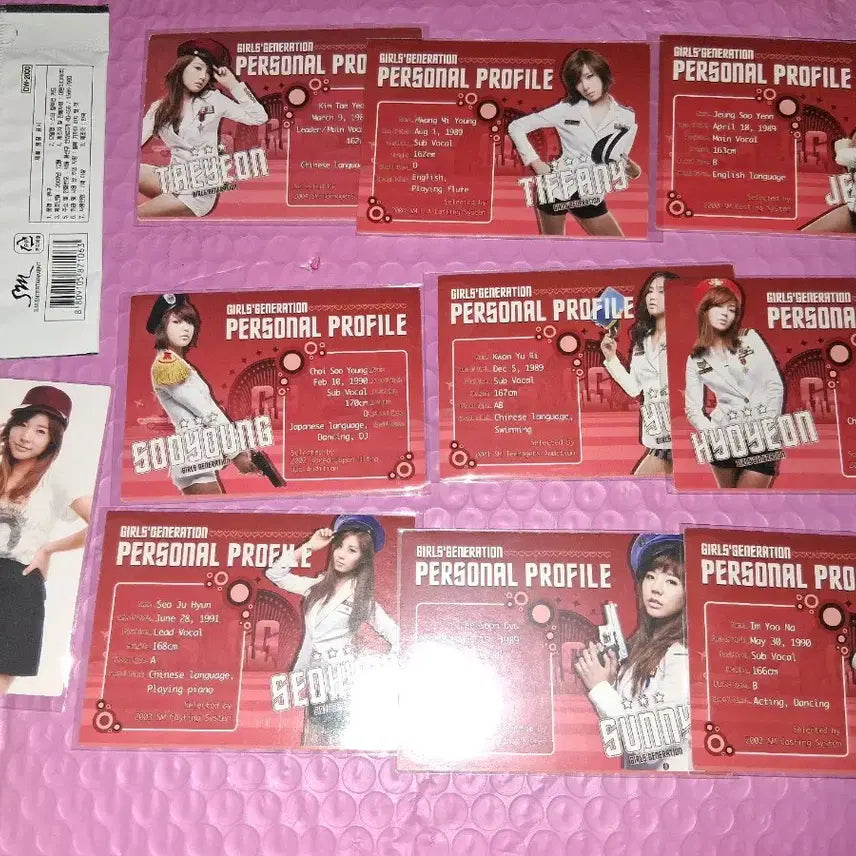 소녀시대 스타 컬렉션  포토 카드 일괄  + 덤 써니포카