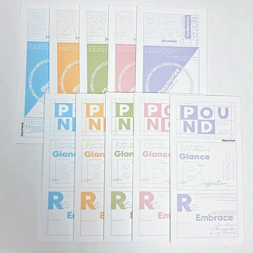 [BUNJANG] Mellow Note Chopping 2 Pastel Memo Pad 10-Type Set / [멜로우노트]춉춉2탄 파스텔 떡메 10종 5매씩