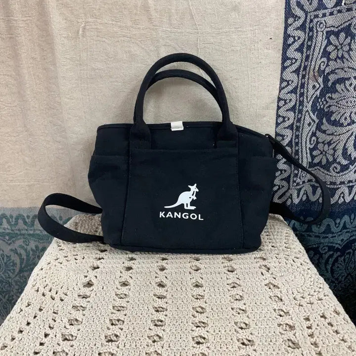 [BUNJANG] Kangol Big Logo Canvas Tote Bag / [F] 캉골 빅로고 캔버스 토트백 크로스백 가방