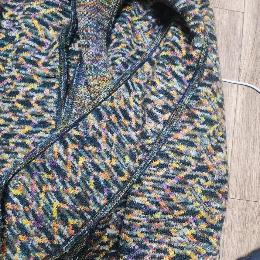 [BUNJANG] Escalier Multi-Color Knit Long Cardigan / 에스칼리에 멀티컬러 니트 롱 가디건100