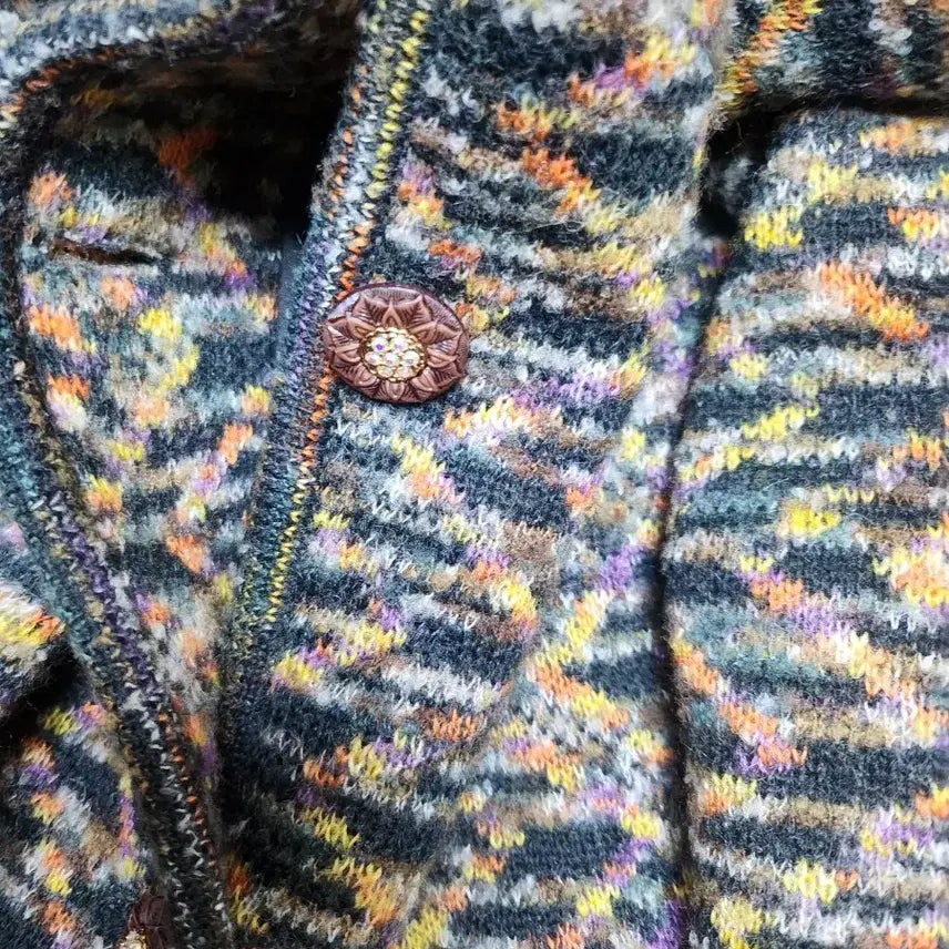 [BUNJANG] Escalier Multi-Color Knit Long Cardigan / 에스칼리에 멀티컬러 니트 롱 가디건100