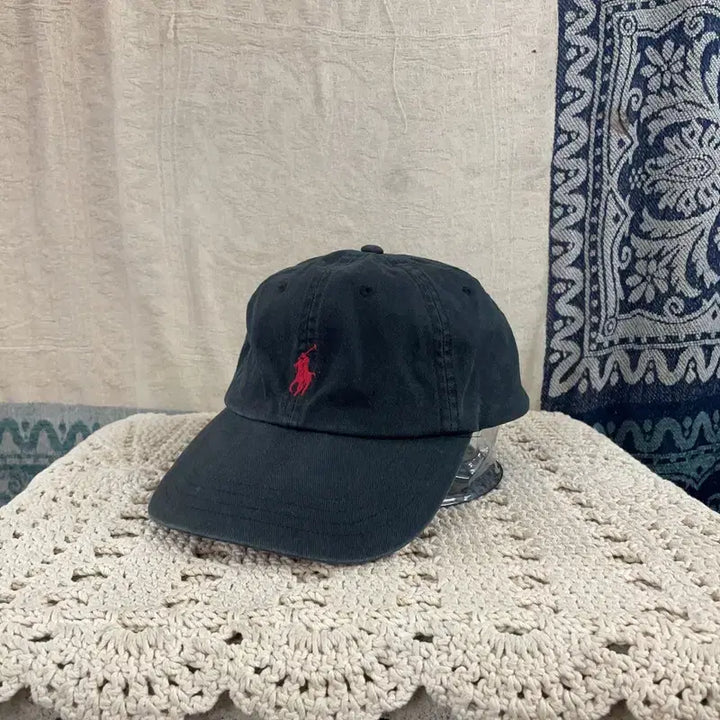 [BUNJANG] Polo Ralph Lauren Embroidered Cotton Chino Baseball Cap / [F] 폴로랄프로렌 블랙 자수 코튼 치노 볼캡 모자