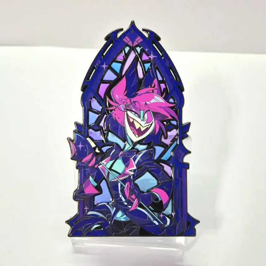 [BUNJANG] Hazbin Hotel Lucifer Enamel Pin / 해즈빈호텔 루시퍼 스테인글라스 뱃지