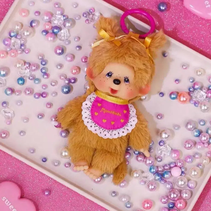 [BUNJANG] Twin Tail Monchhichi Keychain / 정품 신상 트윈테일 몬치치 키링