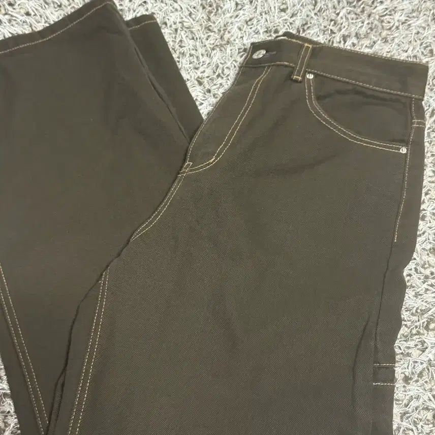 [BUNJANG] Dohee Label Work Pocket Cotton Pants Brown M / 도흐 라벨 워크포켓 코튼팬츠