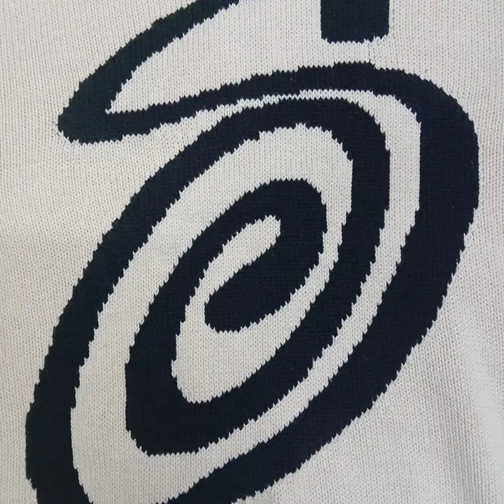 [BUNJANG] Stussy S Curly Knit Beige XL / [새상품급] 스투시 S 에스 컬리 남성 여성공용 긴팔 니트 베이지 XL