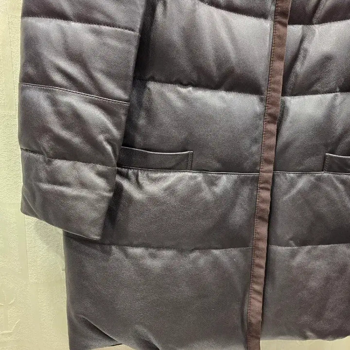 [BUNJANG] VALENCIA Leather Long Padded Jacket (Size S) / 발렌시아 VALENCIA 양가죽 롱 패딩 55(S)