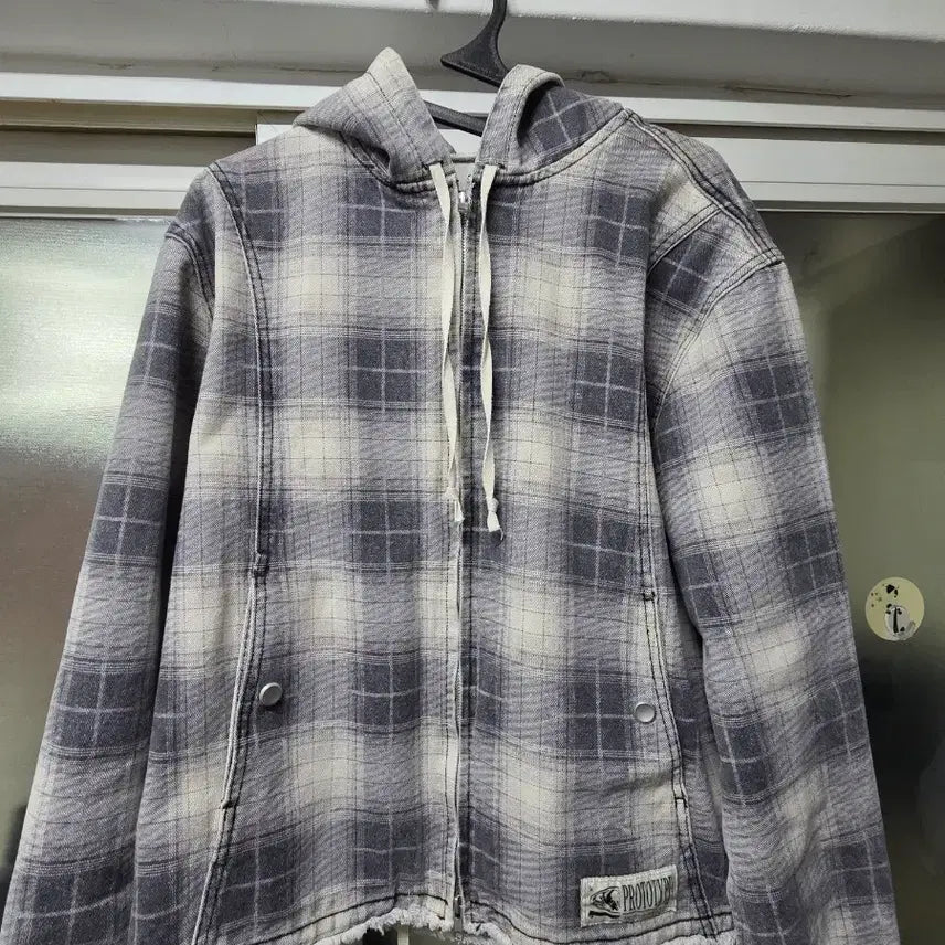 [BUNJANG] ETCE Digital Check Hooded Jacket M / ETCE 디지털 체크 후드 자켓 M